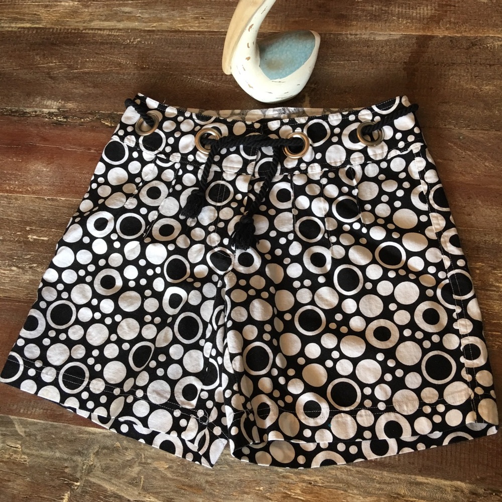 Will Smith linen black white polka dot shorts size 4
